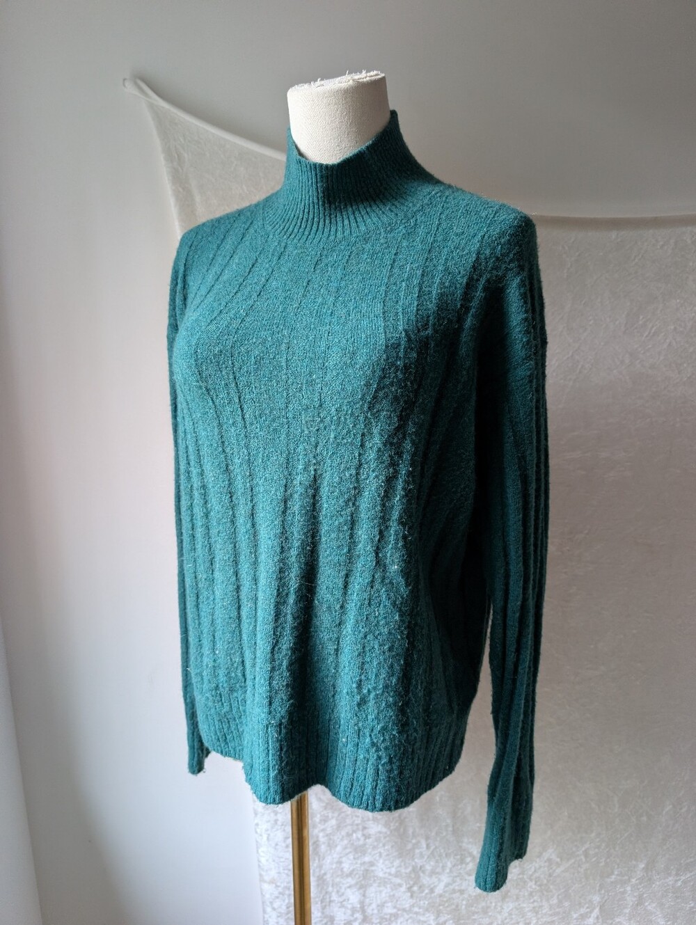J. Crew Alpaca Mock Neck Sweater Merino Wool  And Polyamide Stretchy Soft Ribbed